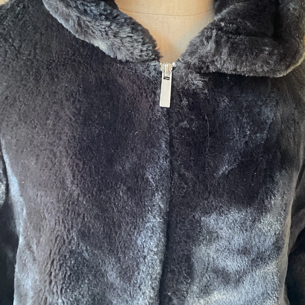 Zara Midnight Faux Fur Hooded Teddy Jacket - Picture 2 of 10